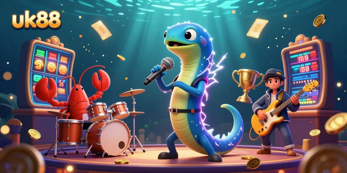 Experience excitement with uk88 in a lively underwater casino scene featuring engaging characters.