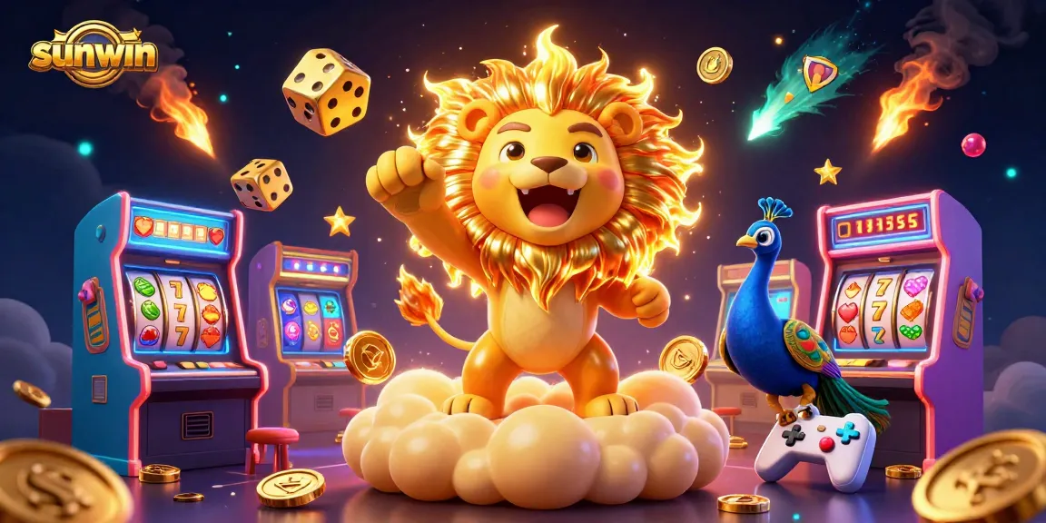 Play slots with sunwin's vibrant sun lion and golden dice for an epic gaming adventure.